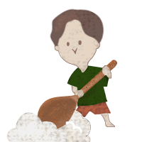 ご飯をほぐすイラスト